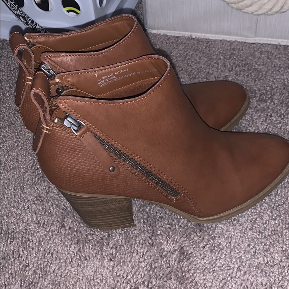 Brown ankle booties